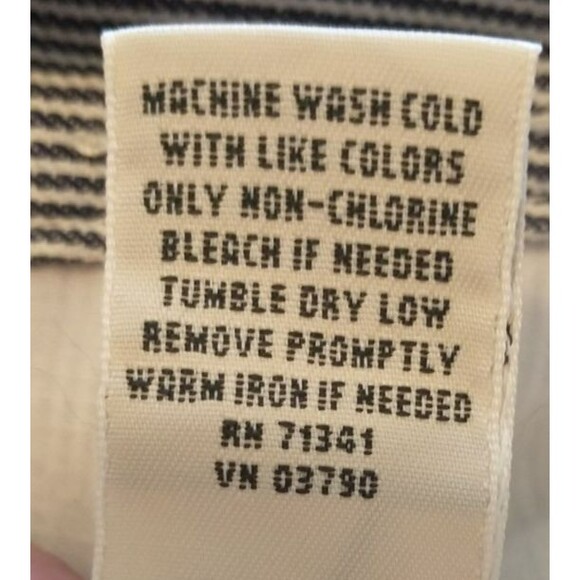 L.L. Bean Pants Women's Blue White Pinstripe Straight Wider Leg High Rise - 16 - Picture 8 of 8